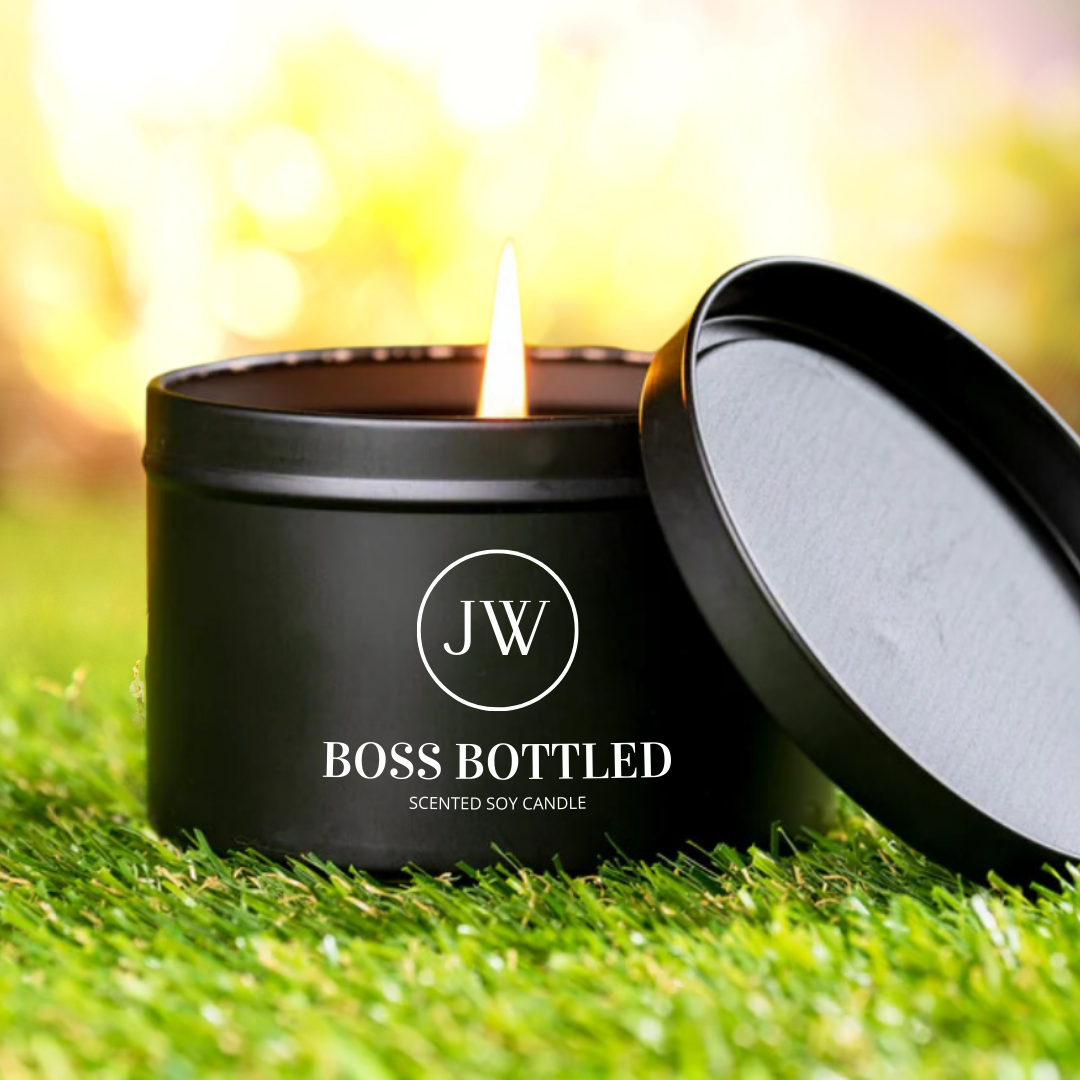 Boss Bottled Soy Tin Candle Just Wicks Limited