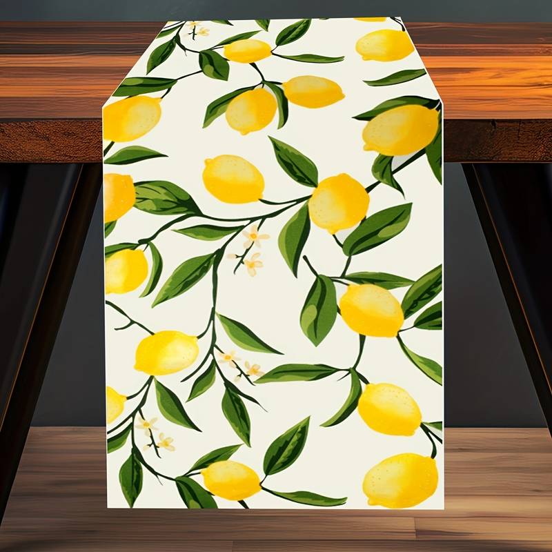 Lemon Watercolour | Linen Table Runner
