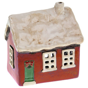 Roulotte Blu Polvere | Portacandele in ceramica del villaggio