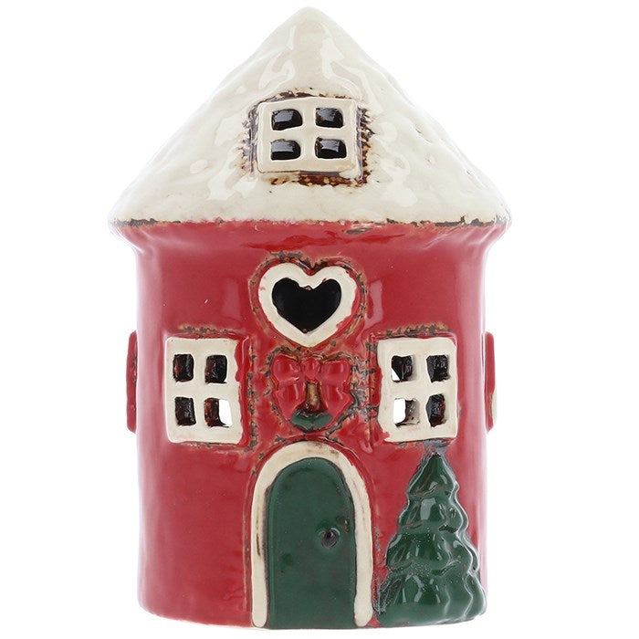 Christmas Red Cone House | Village Pottery Tealight Holder