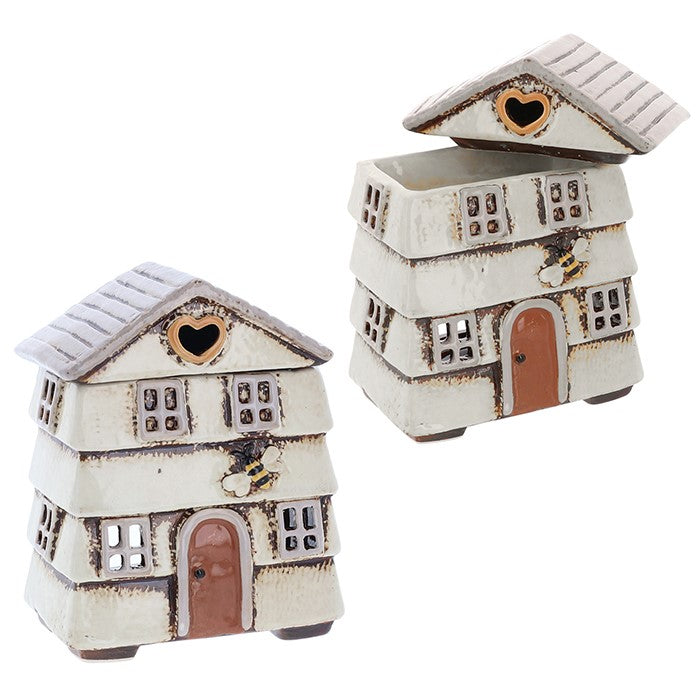 Alveare beige | Bruciatore per cera Tealight in ceramica del villaggio