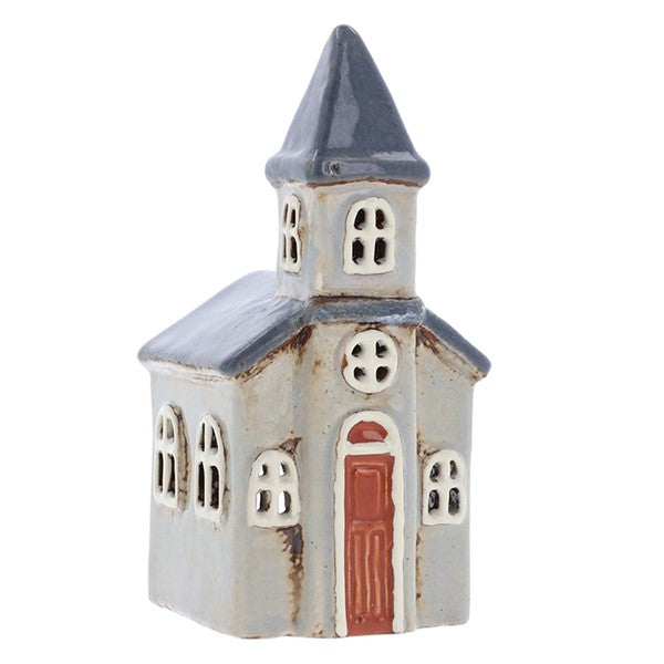 Grey Small Church | Village Pottery Tealight Holder
