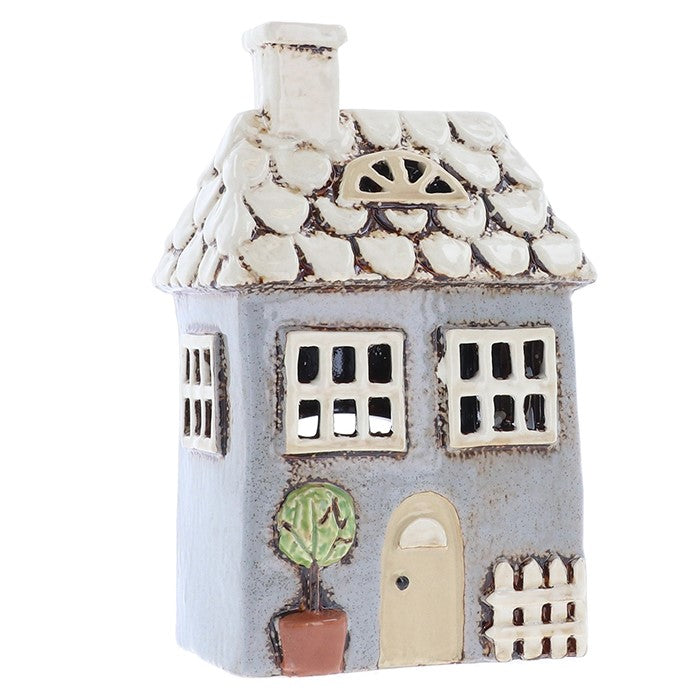 Casetta da giardino grigia | Portacandele in ceramica del villaggio