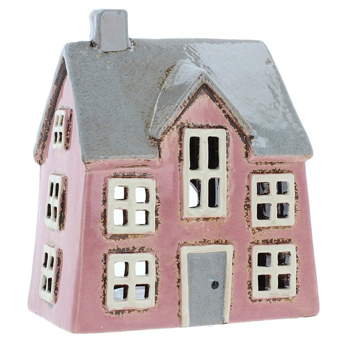 Abbaino rosa | Portacandele in ceramica del villaggio