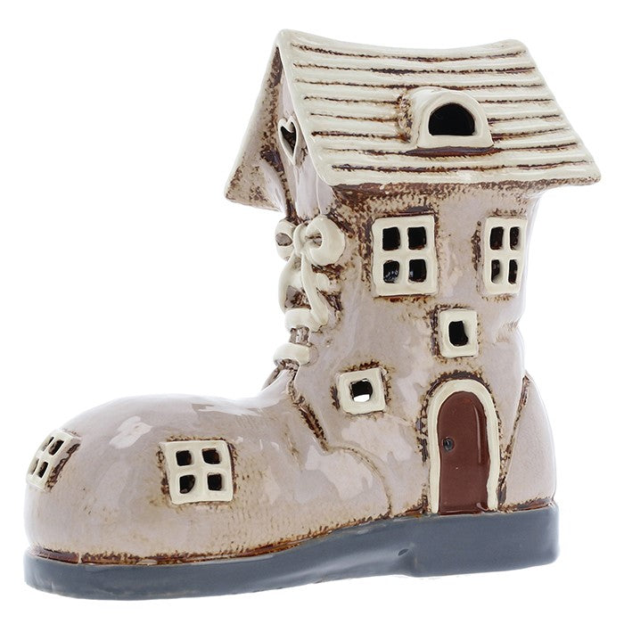 Beige Large Boot | Village Pottery Tealight Holder