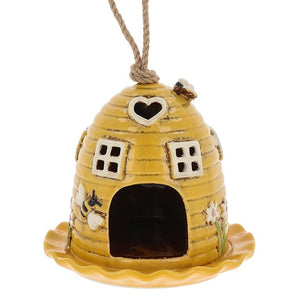 Yellow Beehive | Village Pottery Hanging Bird Feeder