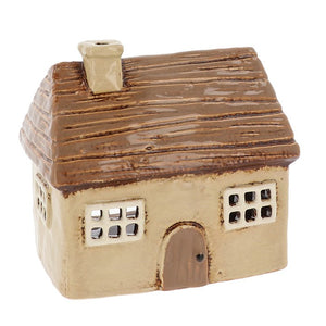 Beige Thatch Roof House | Village Pottery Tealight Holder