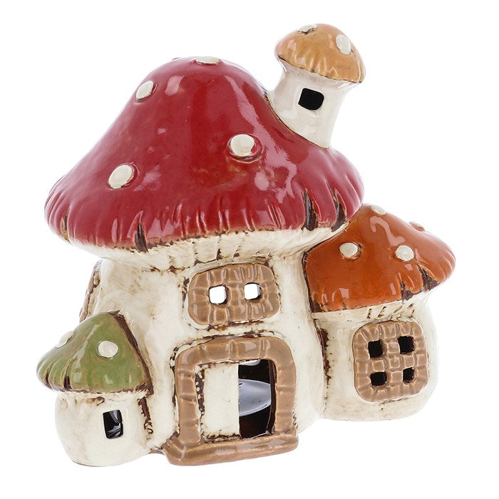 Beige Mushroom 3 House | Village Pottery Tealight Holder