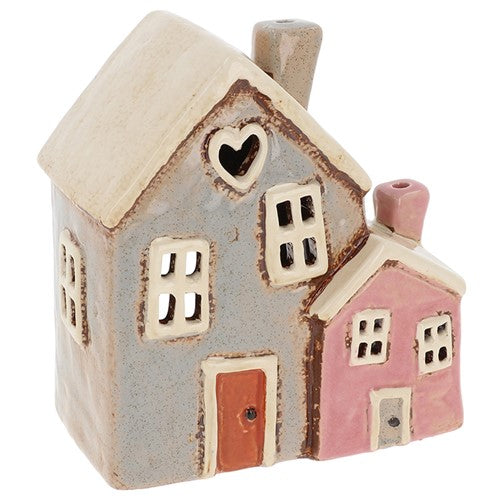 Grey & Pink 2 House | Village Pottery Tealight Holder
