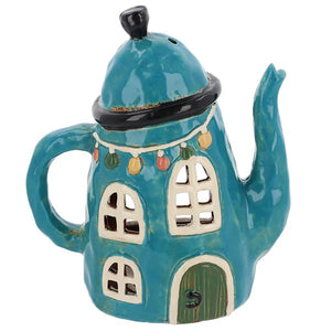 Teal Large Teapot House | Village Pottery Tealight Holder