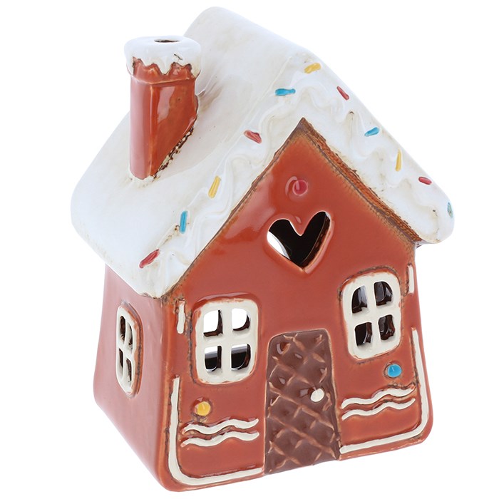 Gingerbread Sprinkle Roof House | Village Pottery Tealight Holder