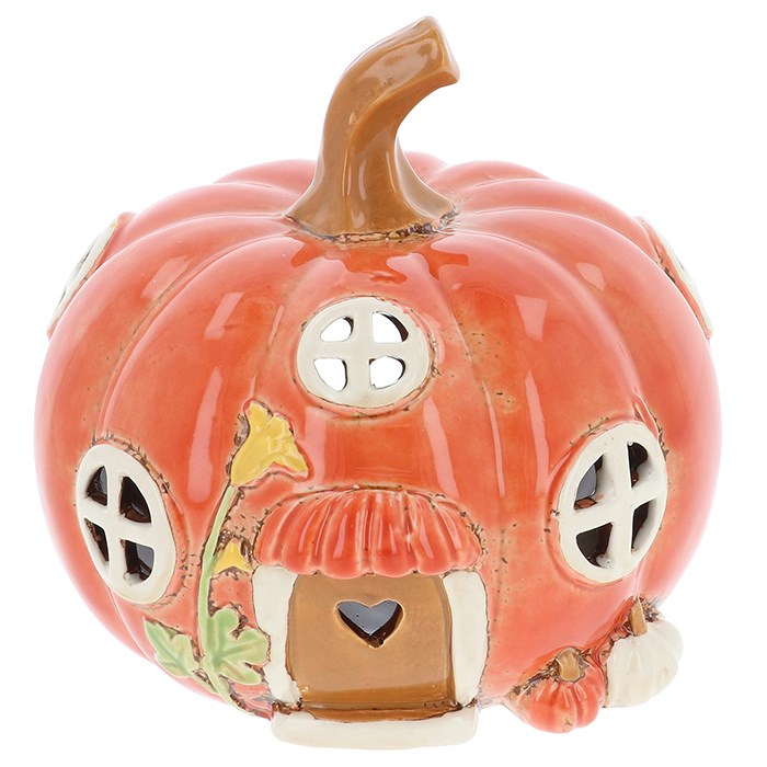 Orange Pumpkin House | Village Pottery Tealight Holder