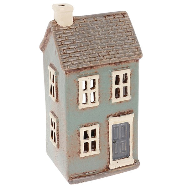 Dark Grey Tall Tiled House | Village Pottery Tealight Holder