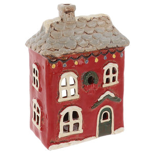 Roulotte Blu Polvere | Portacandele in ceramica del villaggio