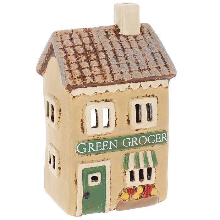 Beige Green Grocer Shop | Village Pottery Tealight Holder