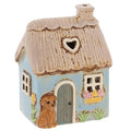 Roulotte Blu Polvere | Portacandele in ceramica del villaggio