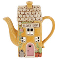Yellow Flower Shop Teapot House | Village Pottery Tealight Holder