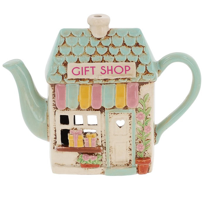 Aqua Gift Shop Teapot House | Village Pottery Tealight Holder