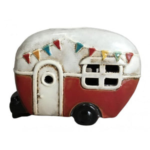 Red Bunting Caravan | Village Pottery Tealight Holder
