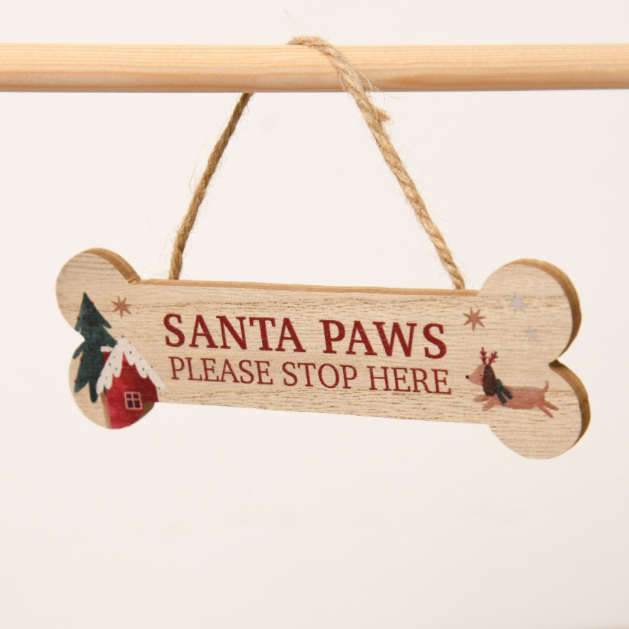 Santa Paws Hanging Sign