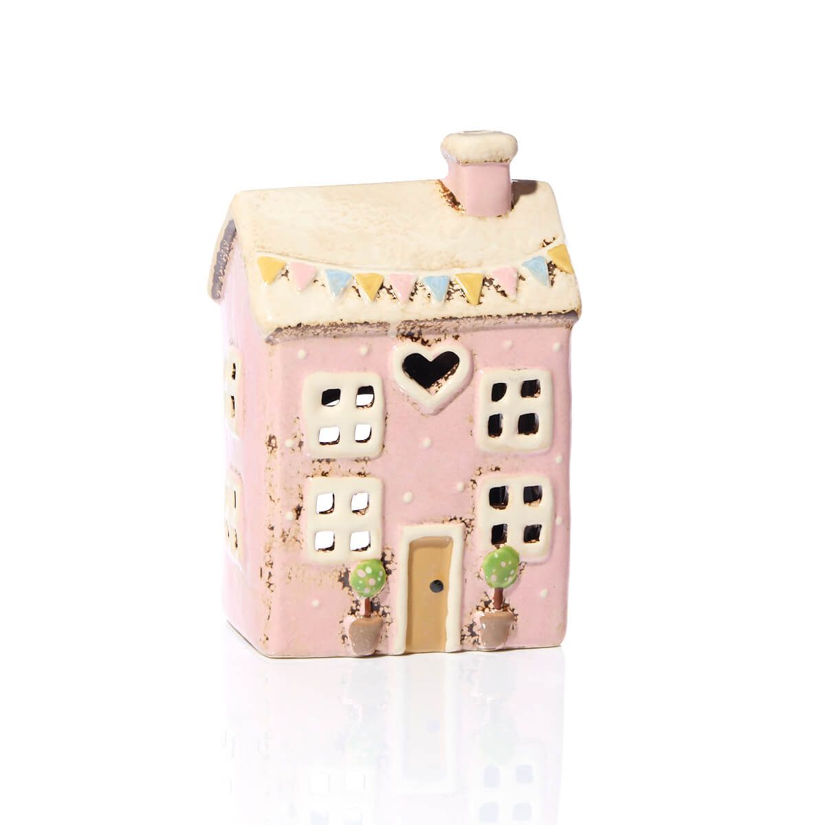 Pink Bunting & Polka House | Village Pottery Tealight Holder