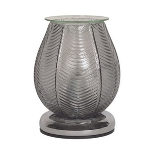 Ribbed Grey Glass | Electric Touch Sensitive Wax Burner