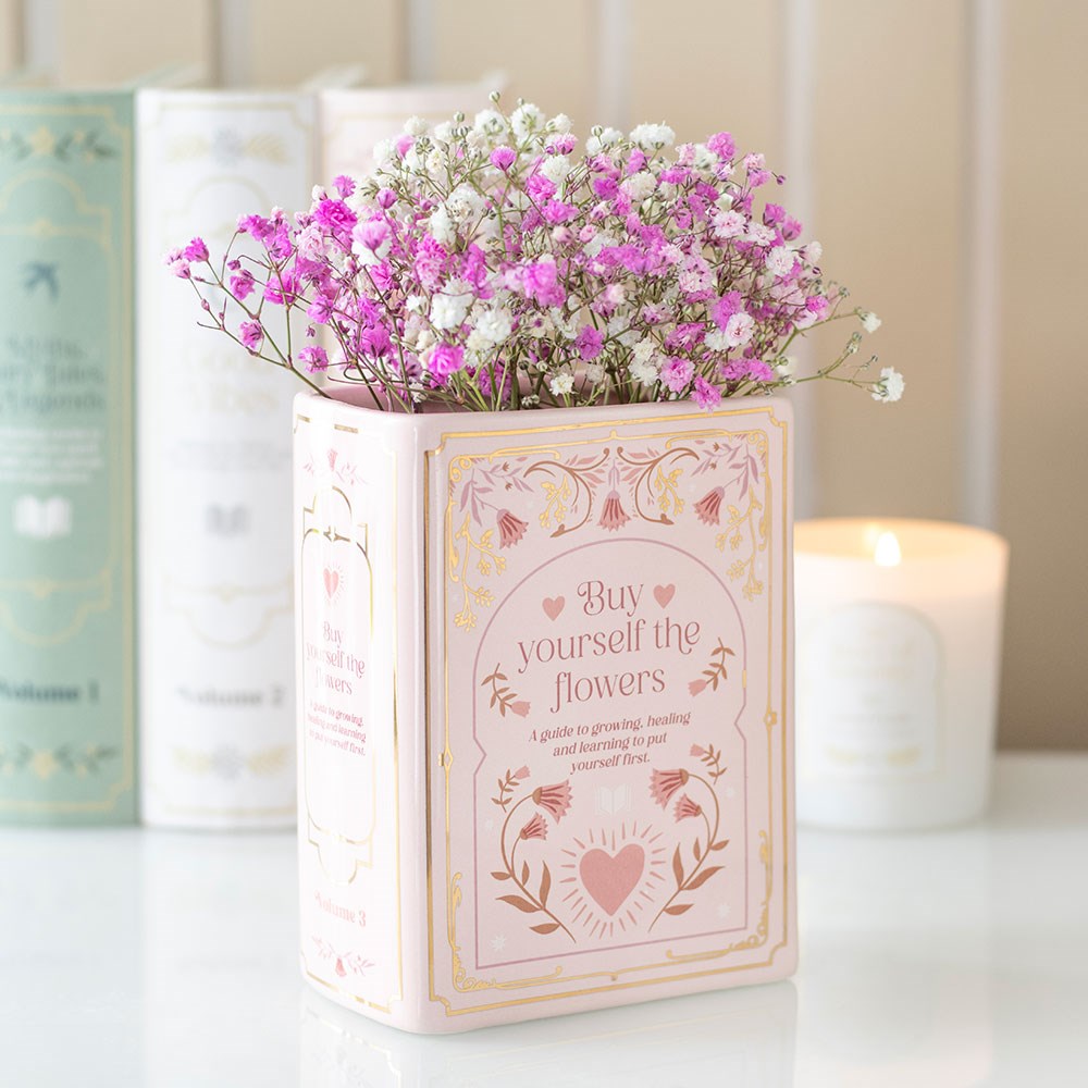 Book Shaped Vase in Pink