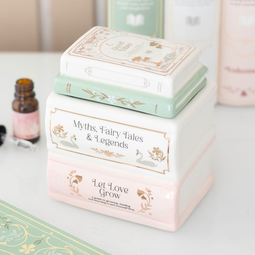 Pastel Book Stack | Tealight Wax Burner