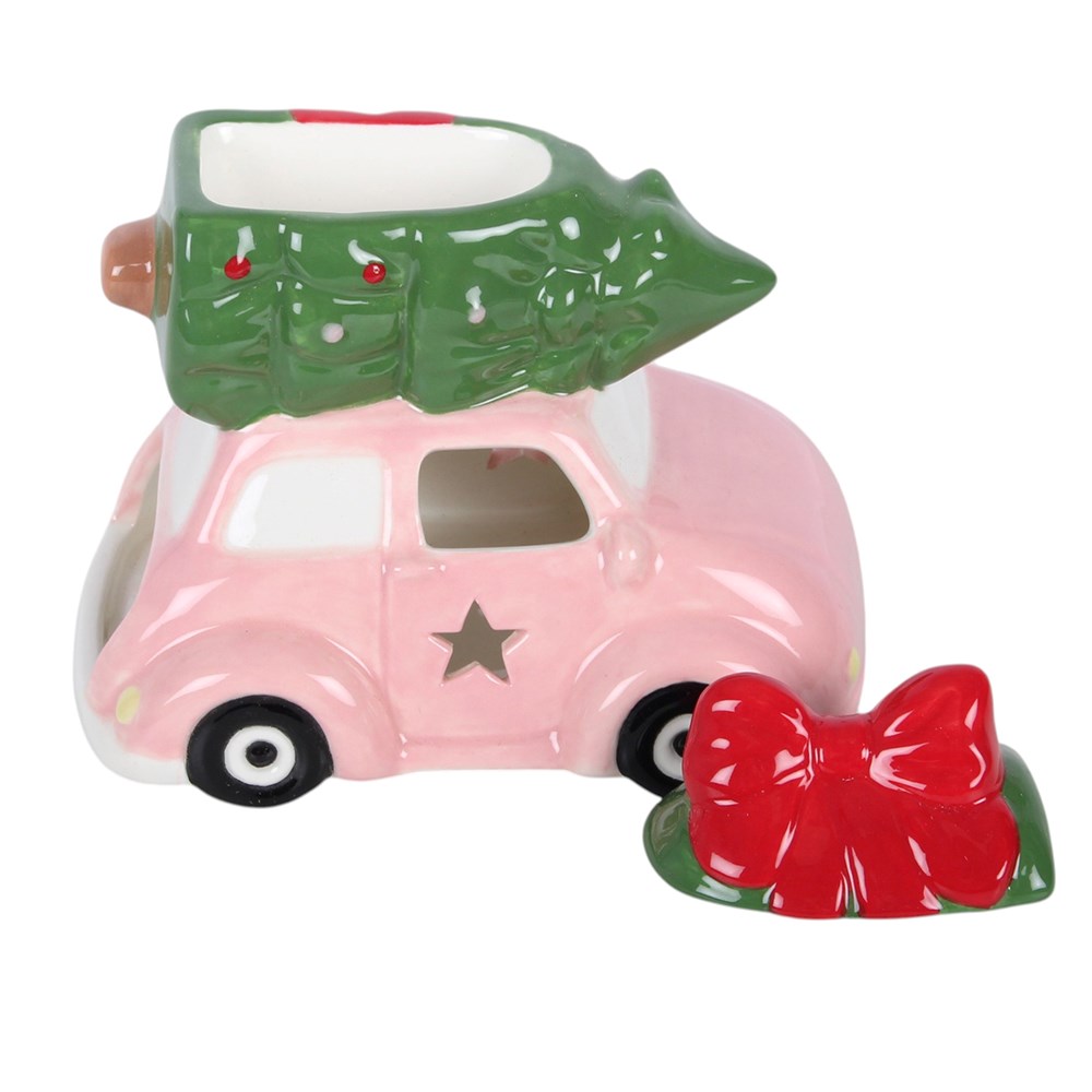 Car with Christmas Tree Pink | Tealight Wax Burner