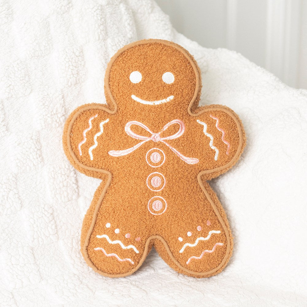 Gingerbread Man Boucle Cushion