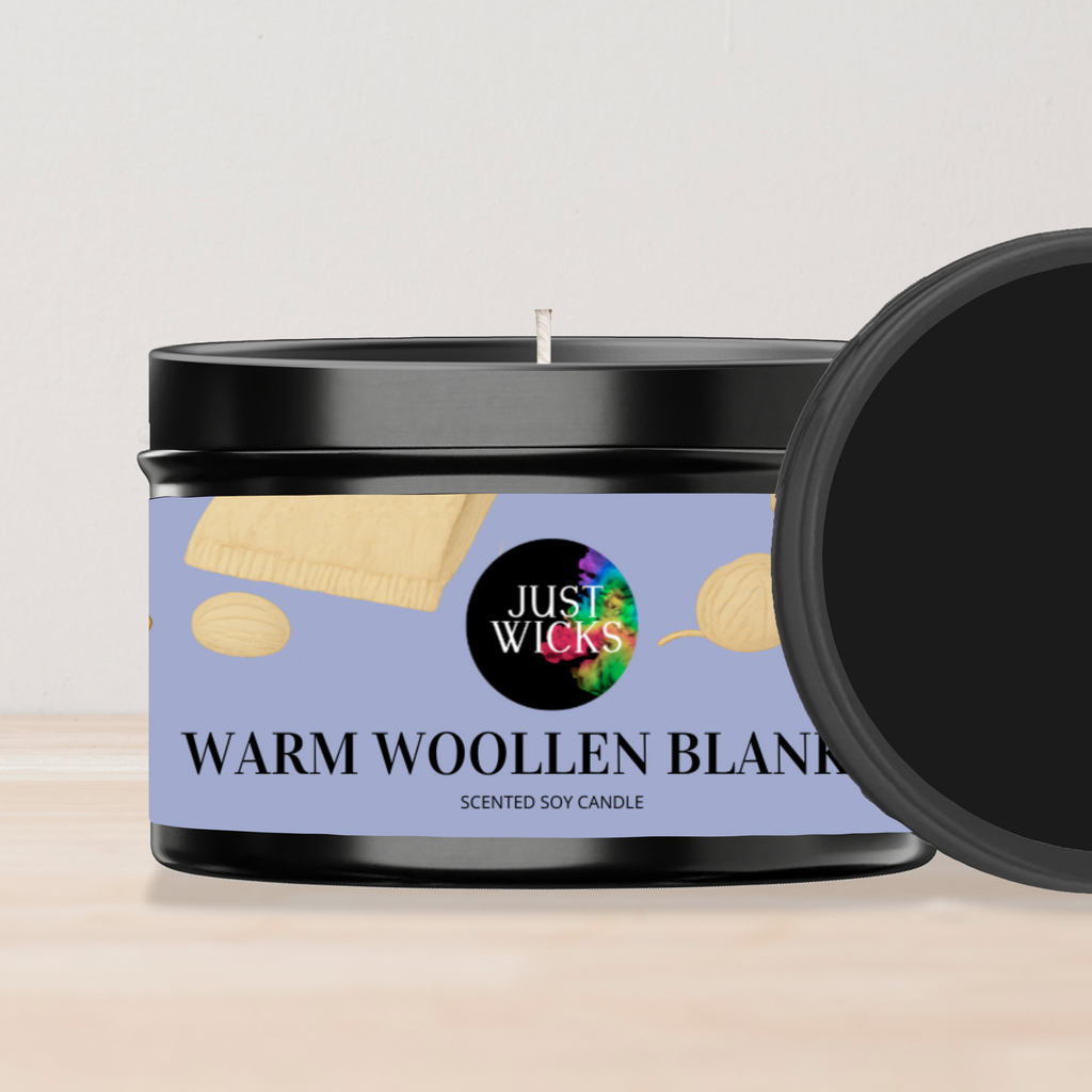 Warm Woollen Blanket | Soy Tin Candle