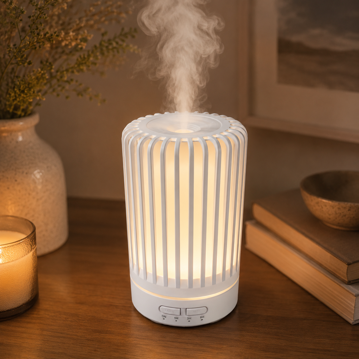 White Ribbed Electronic Diffuser
