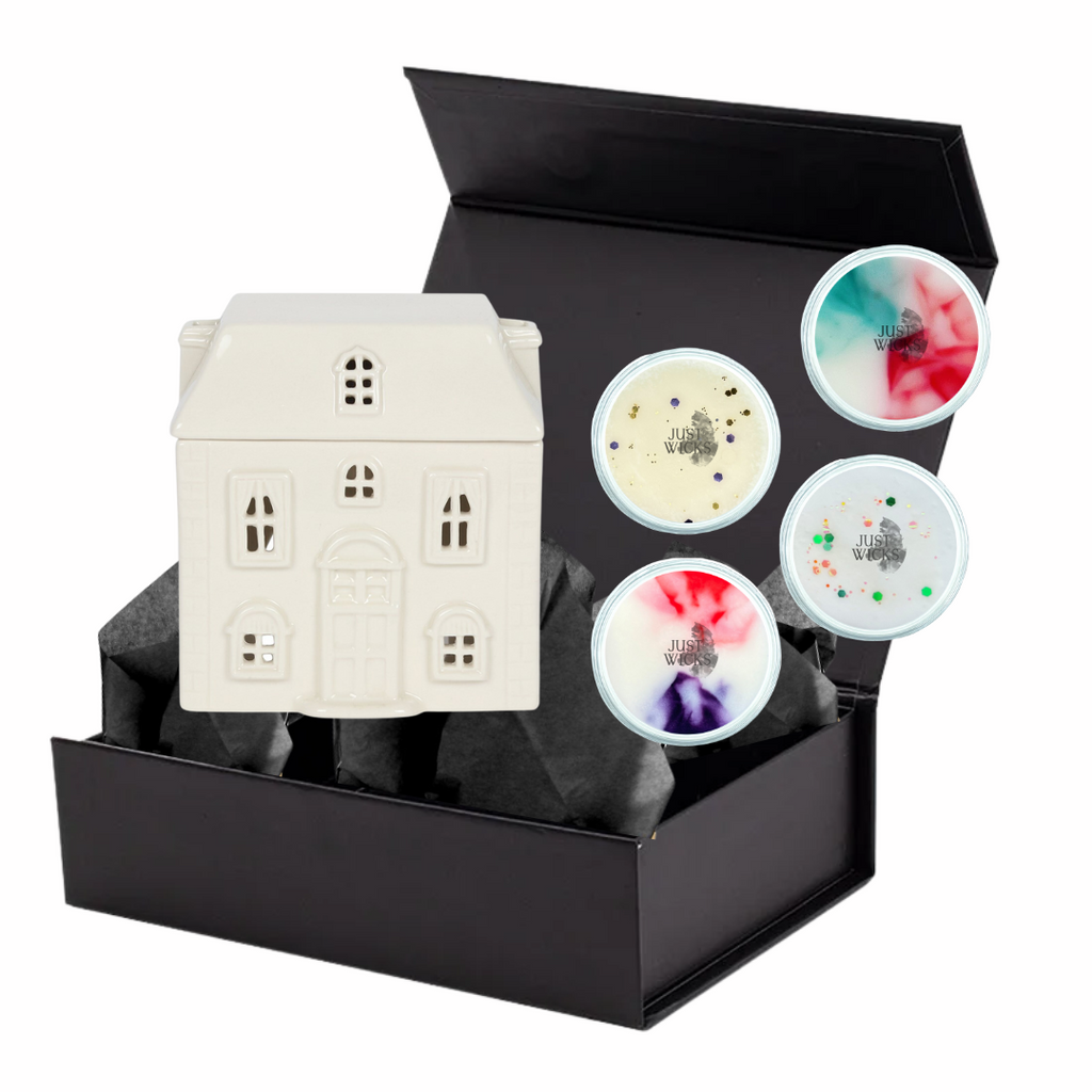 The Signature House (White) Wax Burner & Wax Melts Gift Set