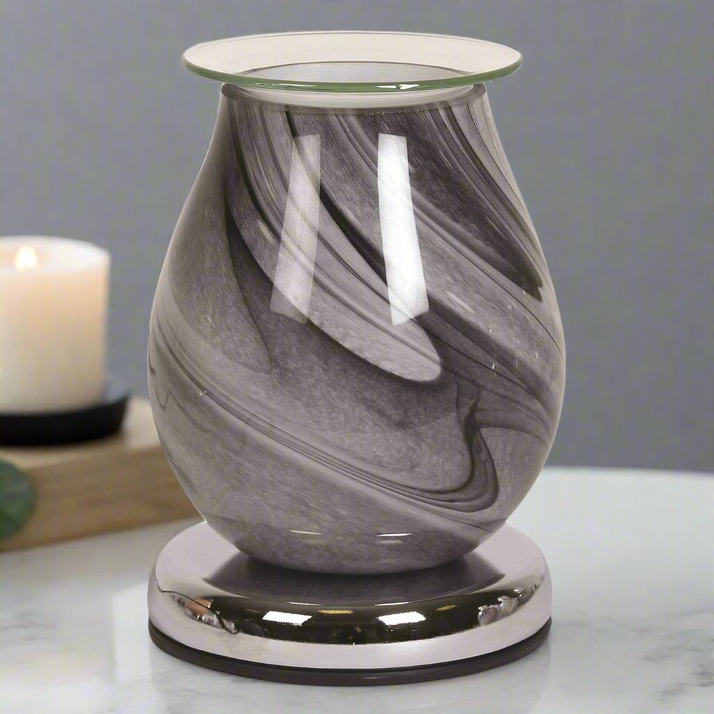 Grey Marble Oval | Electric Touch Sensitive Wax Burner