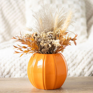Orange Pumpkin Shaped Vase