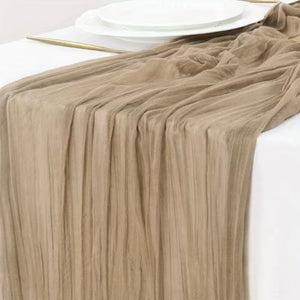 Table Runner in Beige | Cheesecloth Boho Style