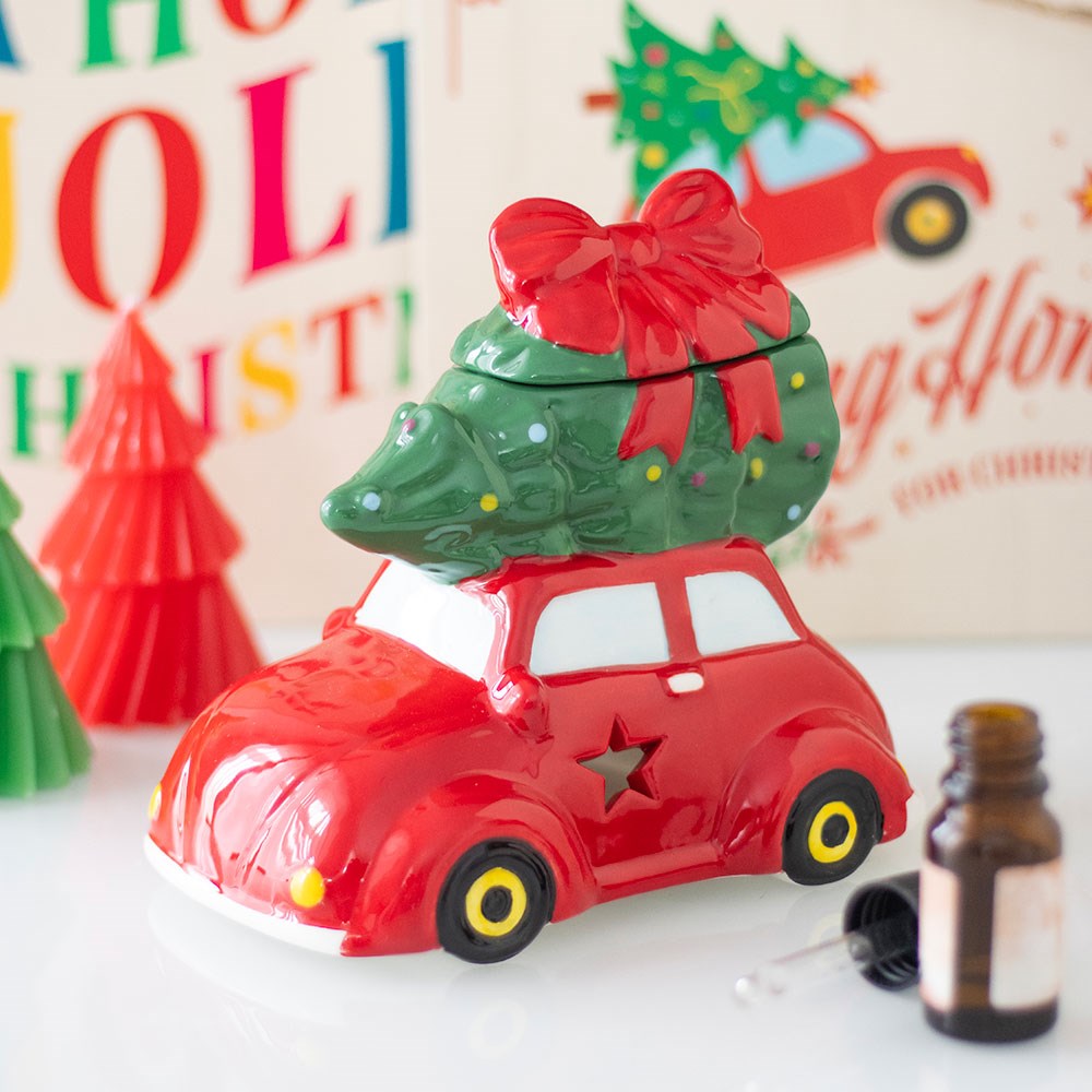 Car with Christmas Tree | Tealight Wax Burner
