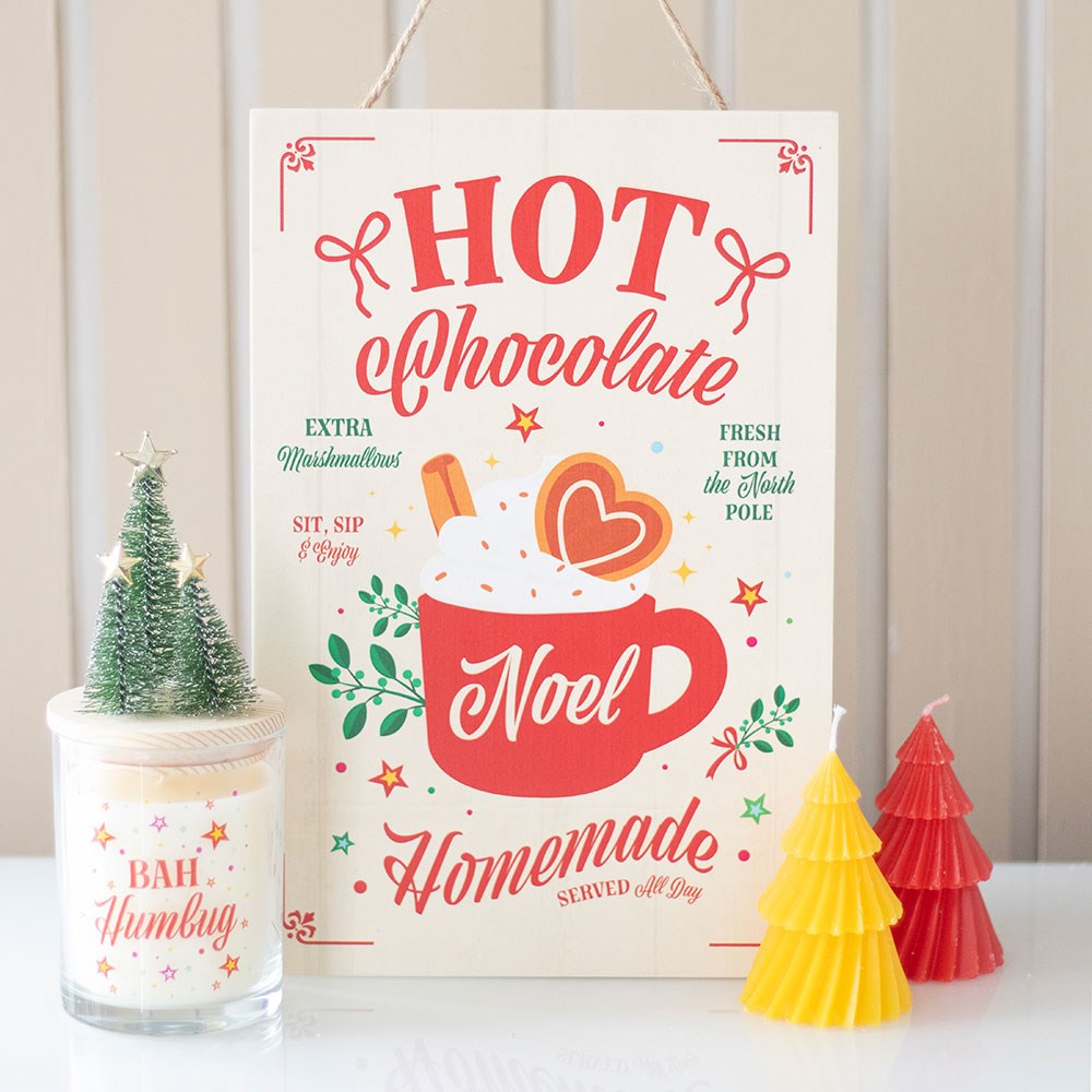 Nostalgic Hot Chocolate Hanging Sign