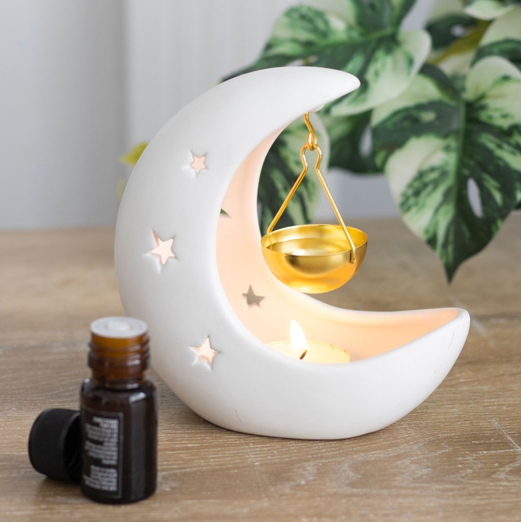 Crescent Moon White | Tealight Wax Burner