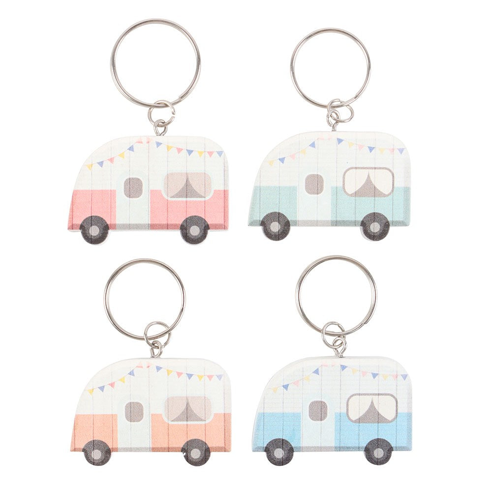 Caravan Wooden Keyring