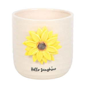 Sunflower 'Hello Sunshine' Ceramic Plant Pot