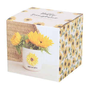 Sunflower 'Hello Sunshine' Ceramic Plant Pot