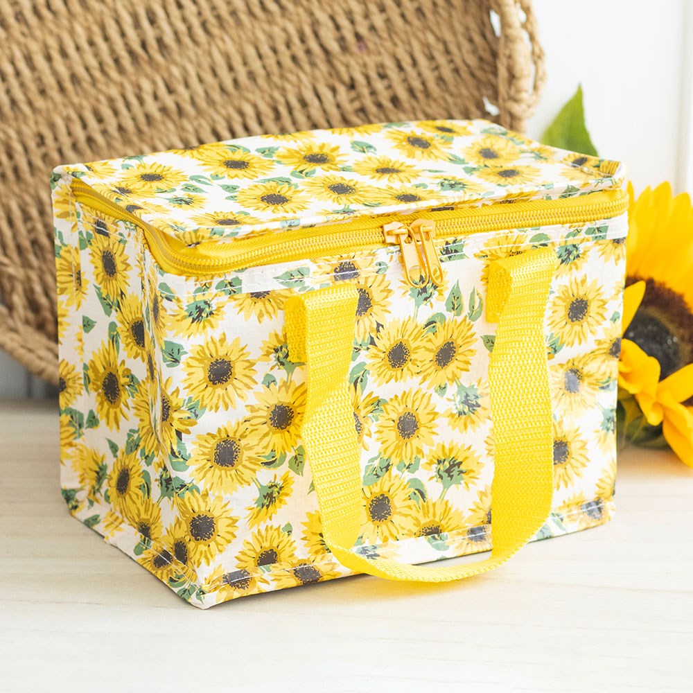 Sunflower Print Insulated Lunch Bag