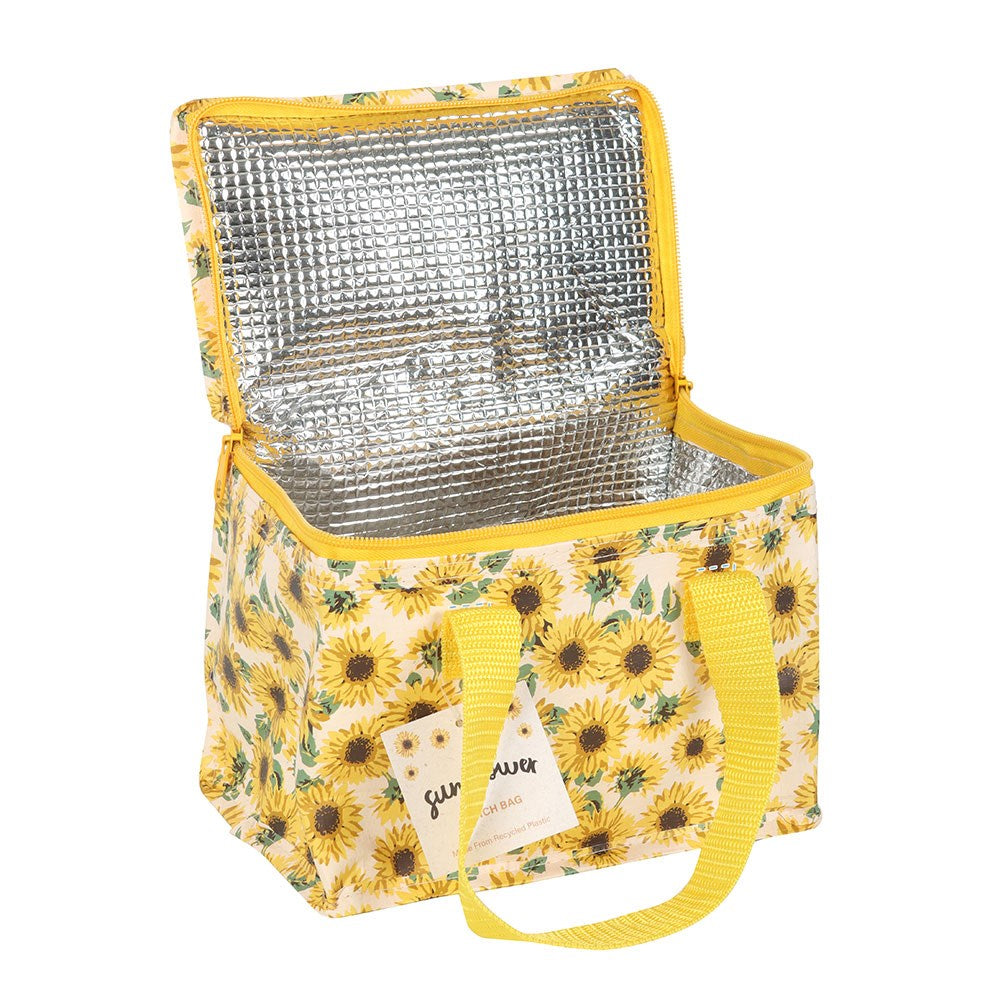 Sunflower Print Insulated Lunch Bag