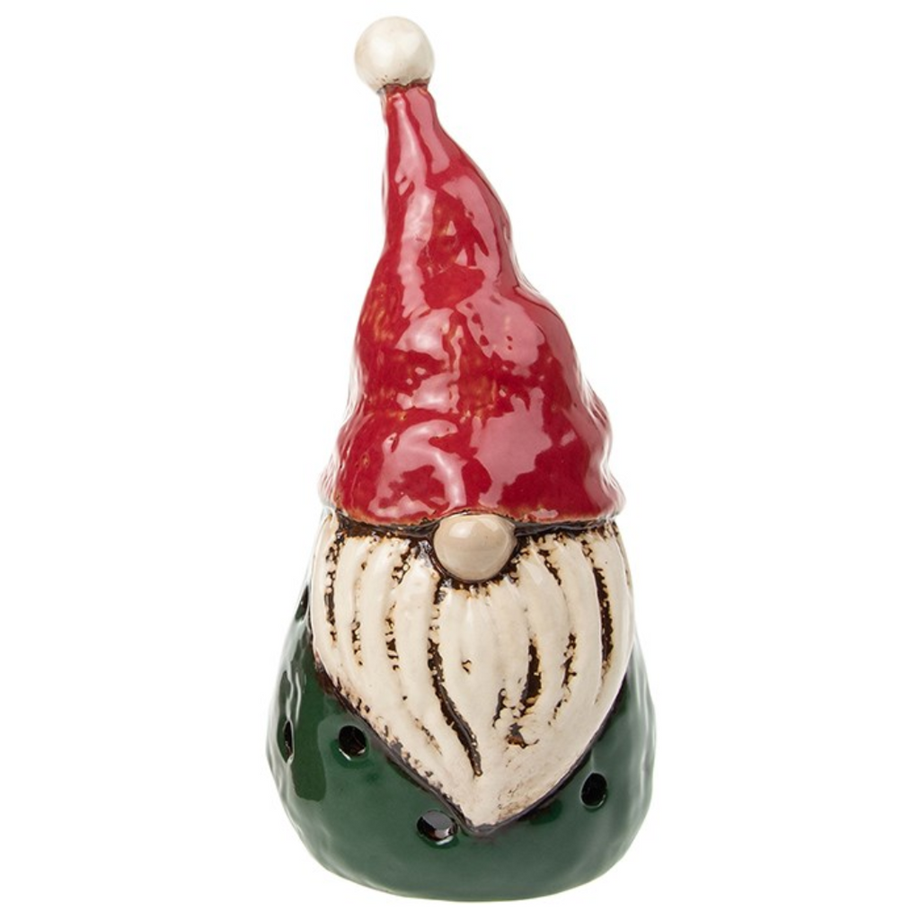 Christmas Green Large Gonk | Village Pottery Tealight Holder