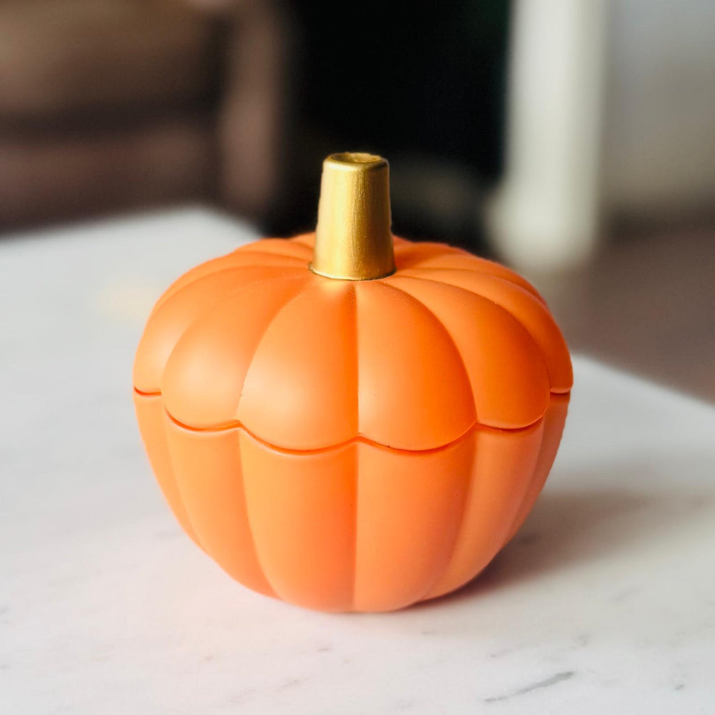 Forbidden Fruit | Orange Glass Pumpkin Wood Wick Soy Candle