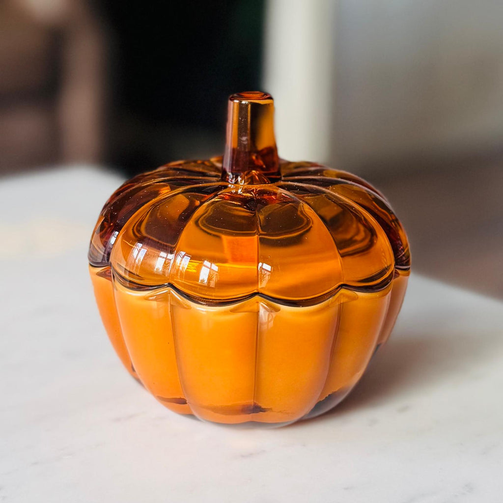 Berry Bewitching Brew | Amber Glass Pumpkin Wood Wick Soy Candle