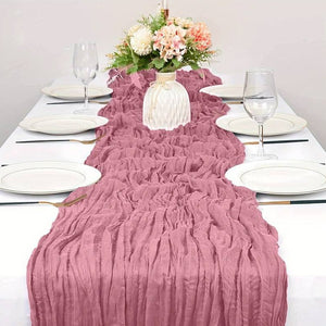 Table Runner in Blush Pink | Cheesecloth Boho Style