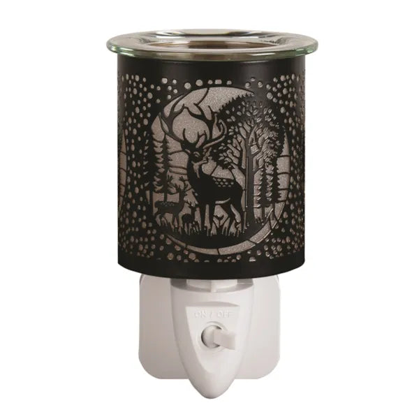 Silhouette Deer Family Black | Mini Plug In Burner