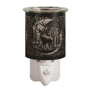 Silhouette Deer Family Black | Mini Plug In Burner